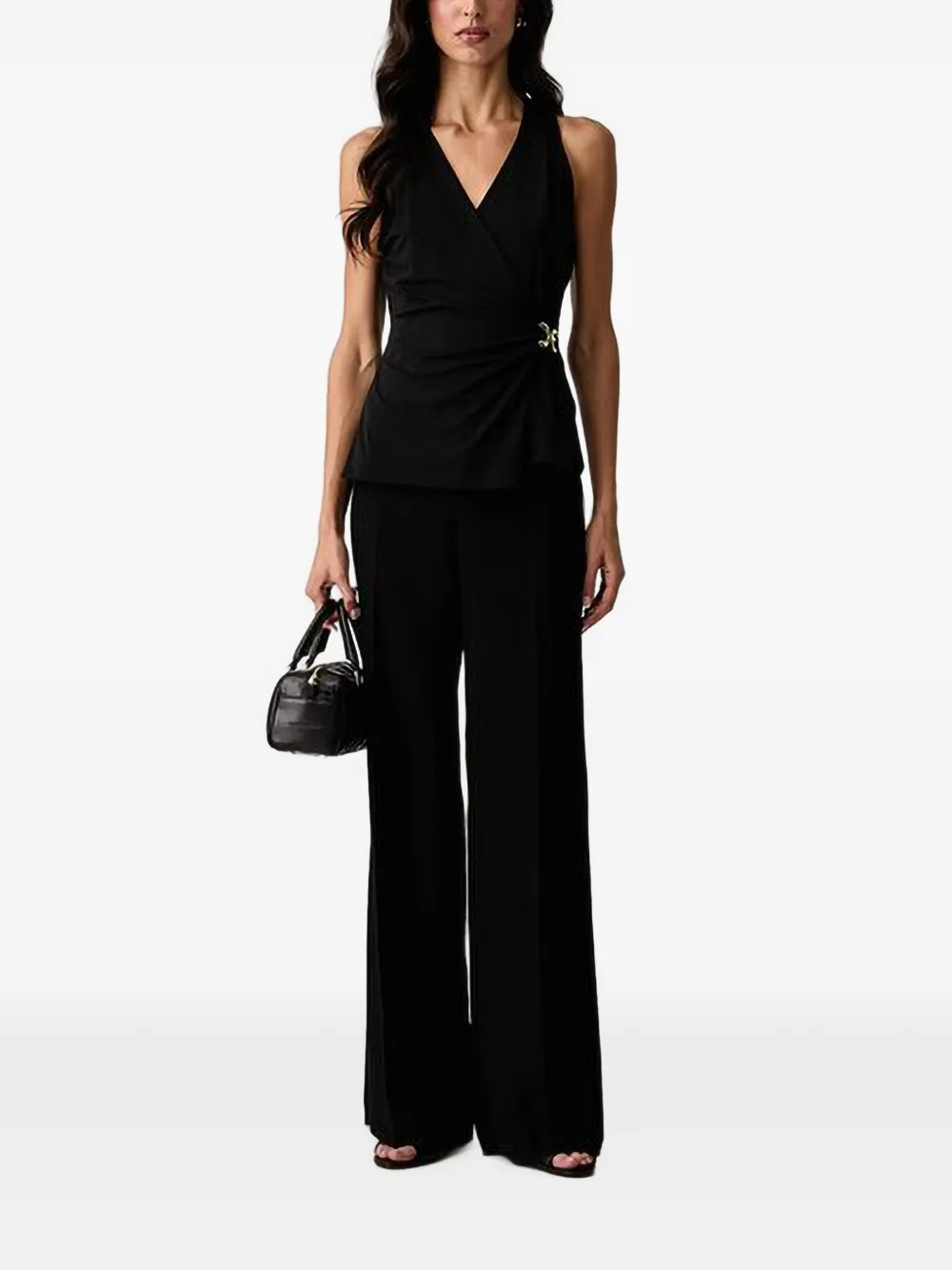 GUESS USA Gesmockte top met wikkel-design Zwart