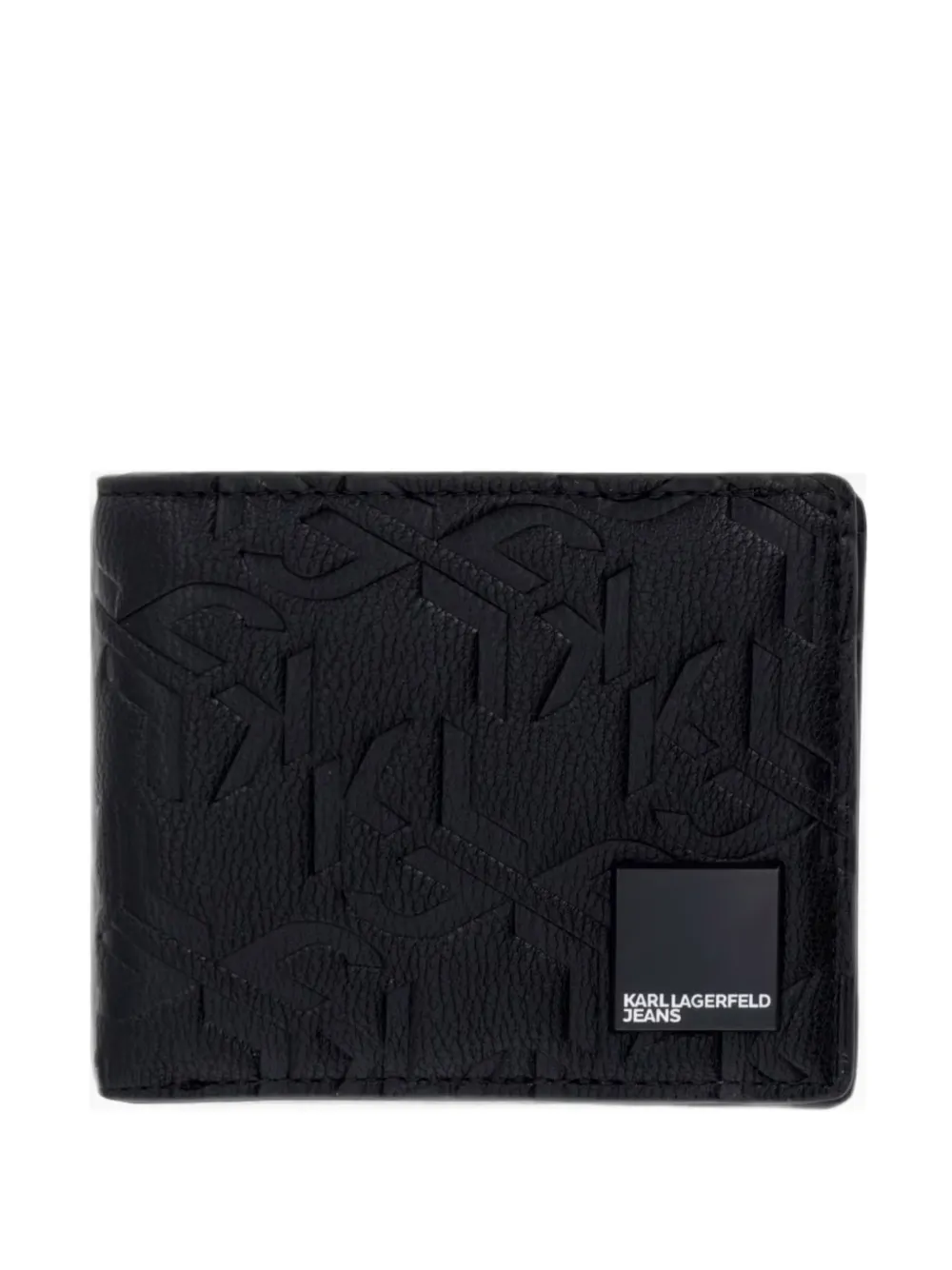 Karl Lagerfeld Jeans monogram-embossed bifold wallet - Nero