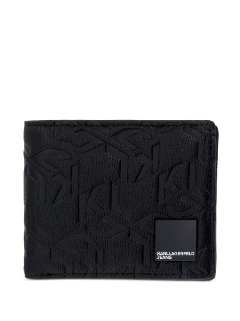 Karl Lagerfeld Jeans monogram-embossed bifold wallet - Schwarz