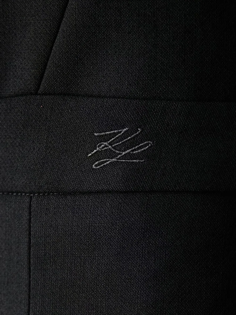 Karl Lagerfeld structured-shoulder wide-leg jumpsuit Zwart