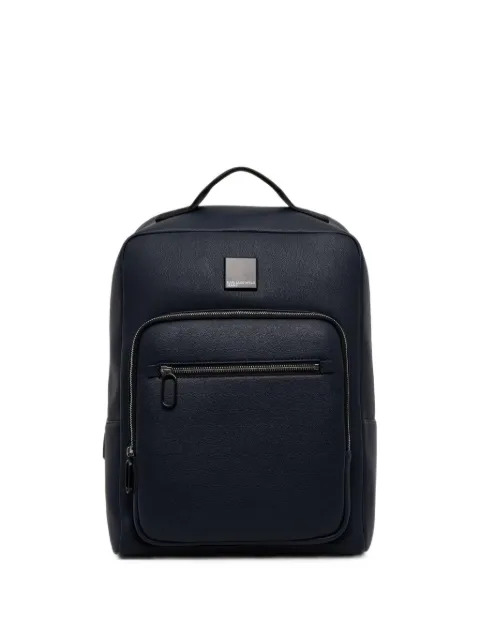 Karl Lagerfeld Jeans logo-plaque pebbled backpack