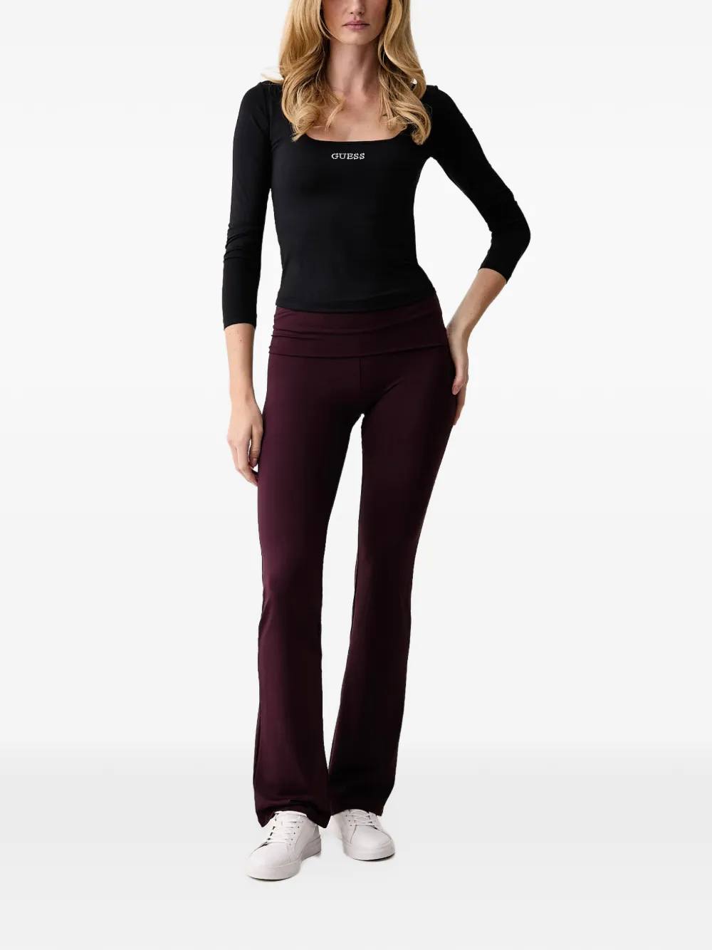 GUESS USA Lotus flared legging met straslogo Rood