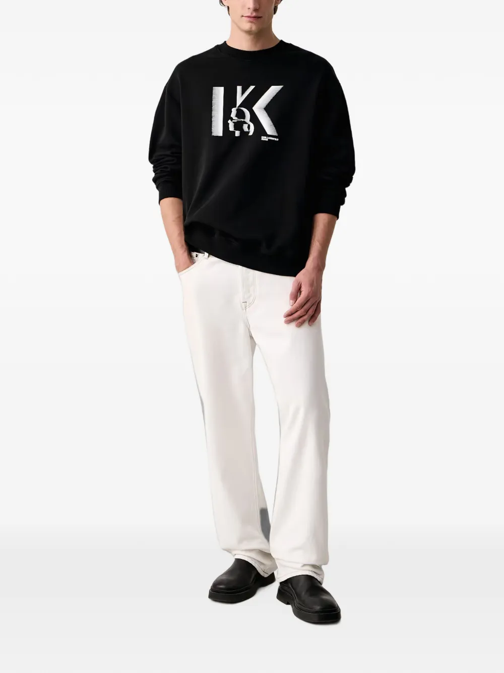 Karl Lagerfeld Jeans Sweater met logoprint Zwart