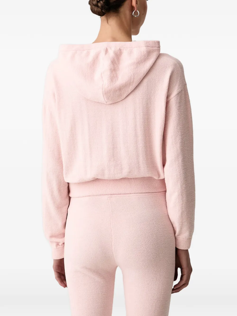 GUESS USA Aria cropped hoodie met geborduurd logo Roze