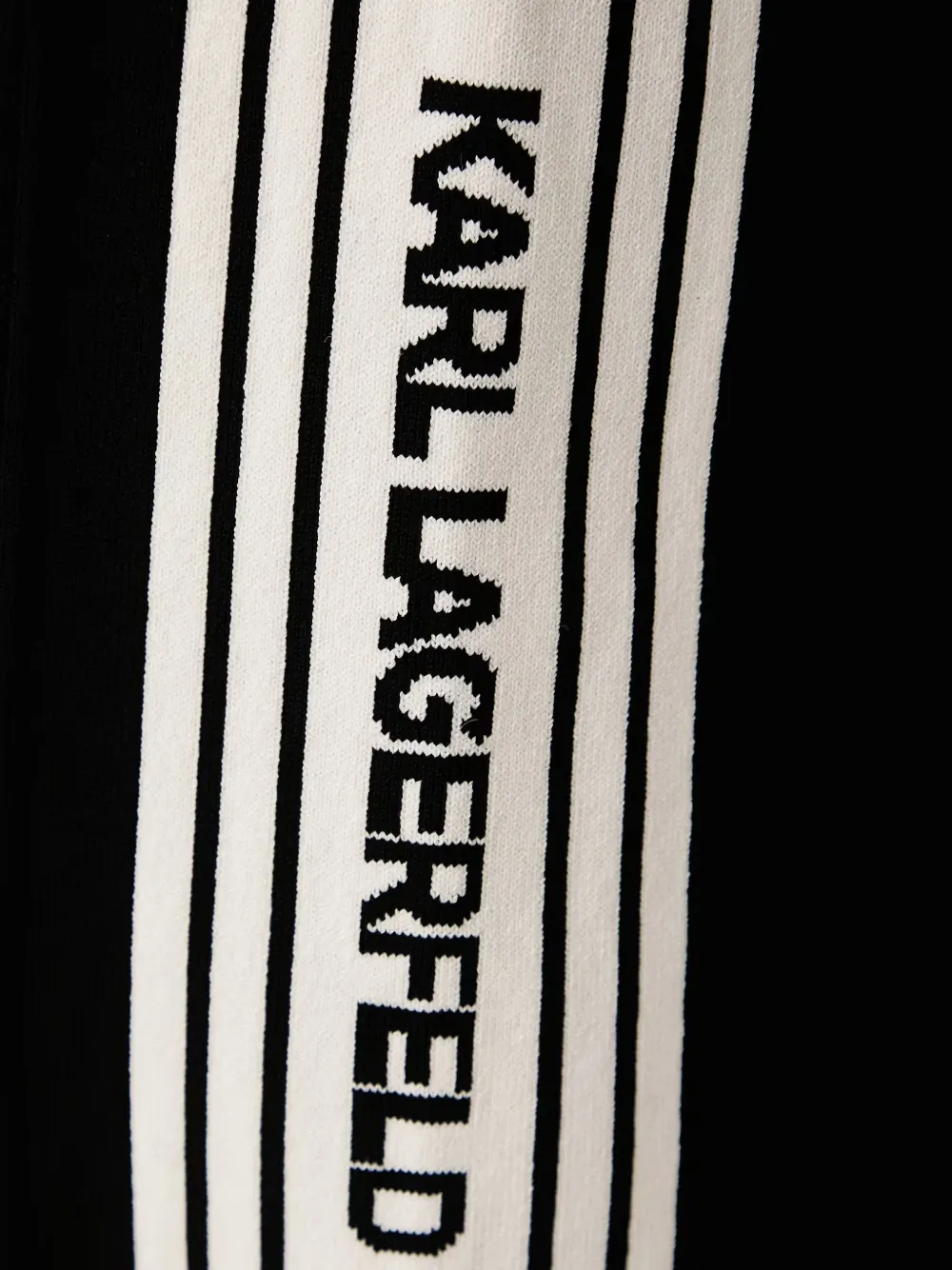 Karl Lagerfeld Ribgebreide midi-jurk met logoband Zwart