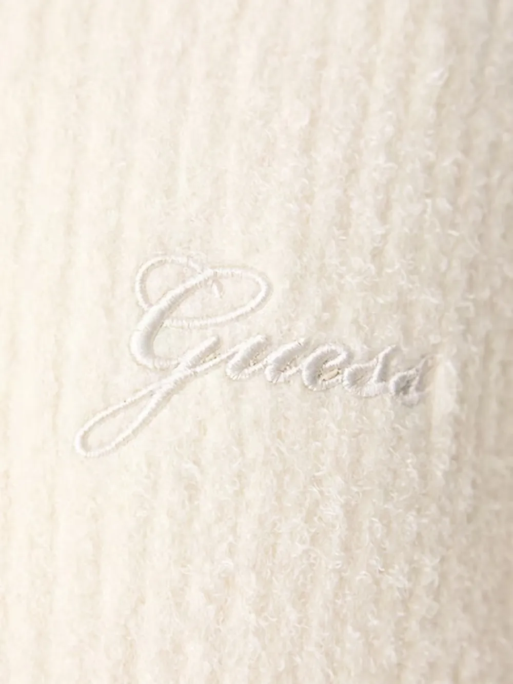 GUESS USA Ribgebreide hoodie met geborduurd logo Beige