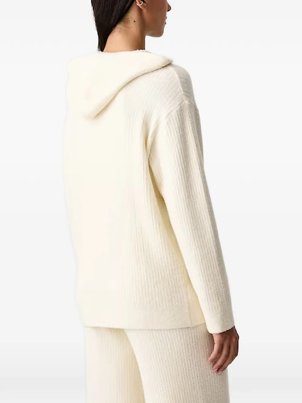 GUESS USA Ribgebreide hoodie met geborduurd logo Beige