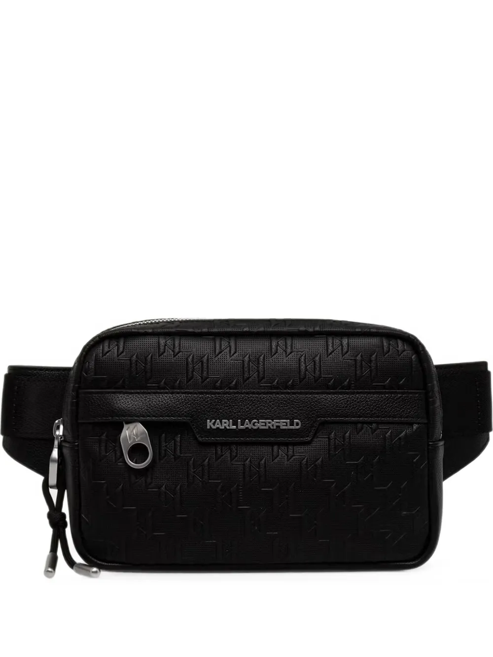 Karl Lagerfeld monogram-embossed logo-plaque belt bag - Noir Karl Lagerfeld monogram-embossed logo-plaque belt bag - Noir
