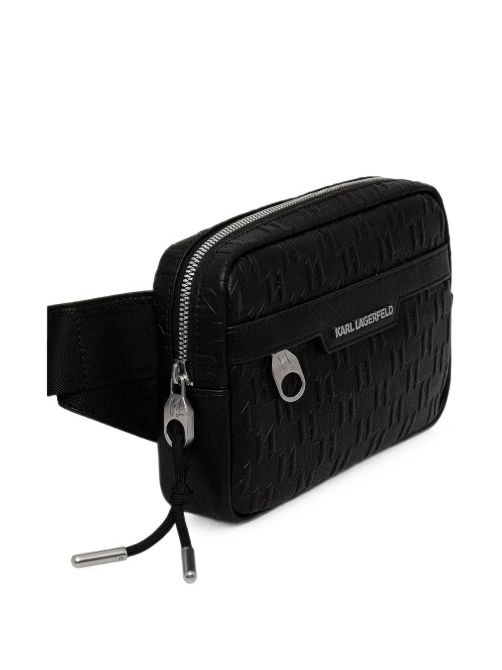 Karl Lagerfeld monogram-embossed logo-plaque belt bag Zwart