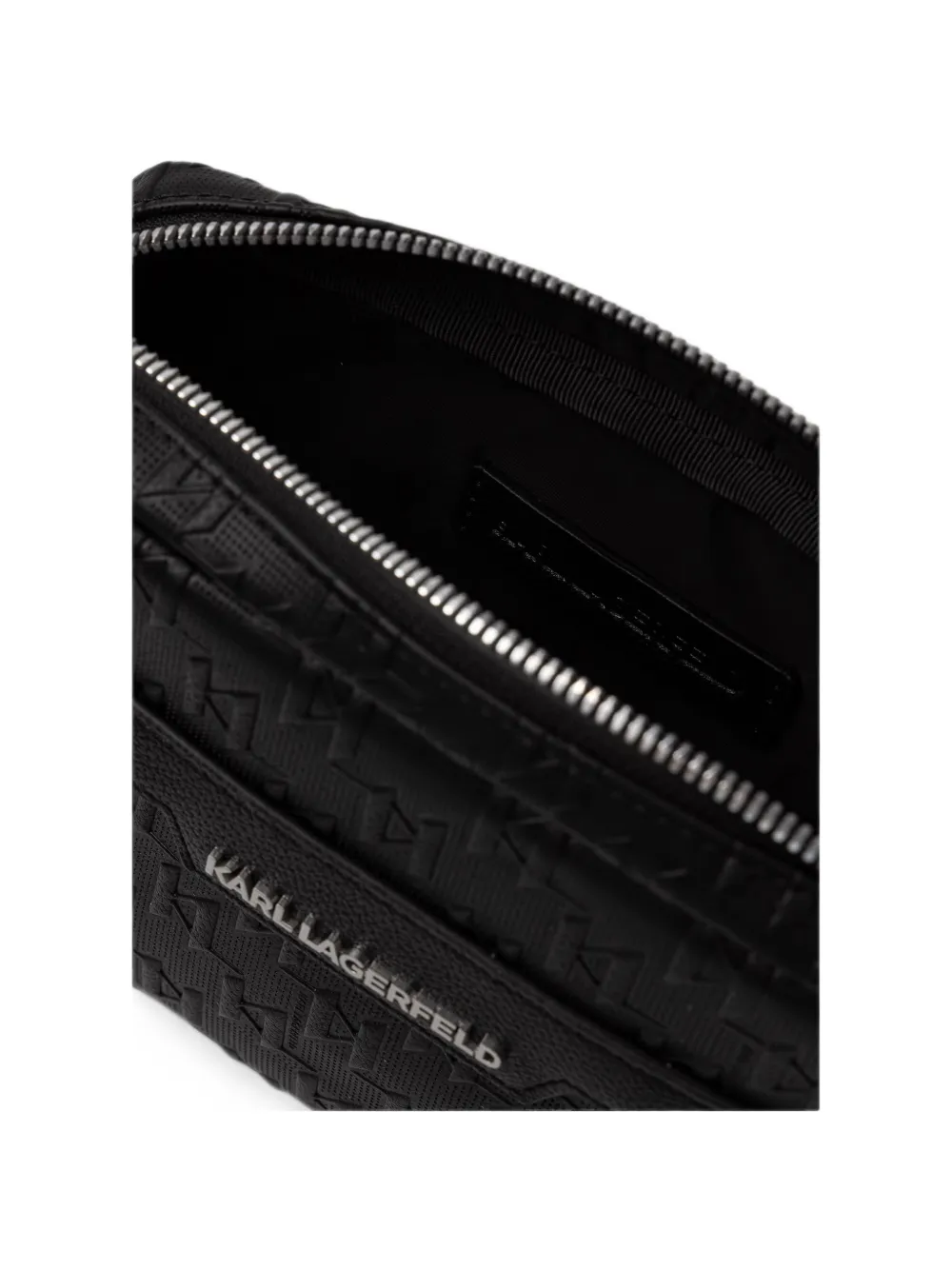 Karl Lagerfeld monogram-embossed logo-plaque belt bag Zwart