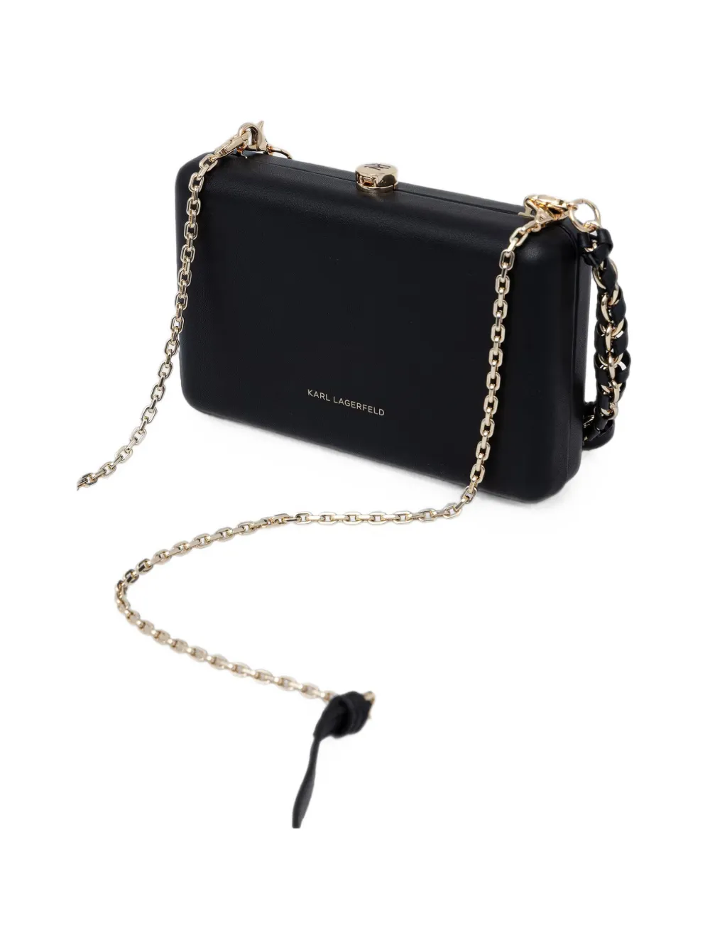 Karl Lagerfeld Clutch verfraaid met bedel en schakelketting Zwart