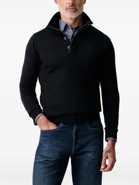Karl Lagerfeld quarter-zip logo-embroidered sweater