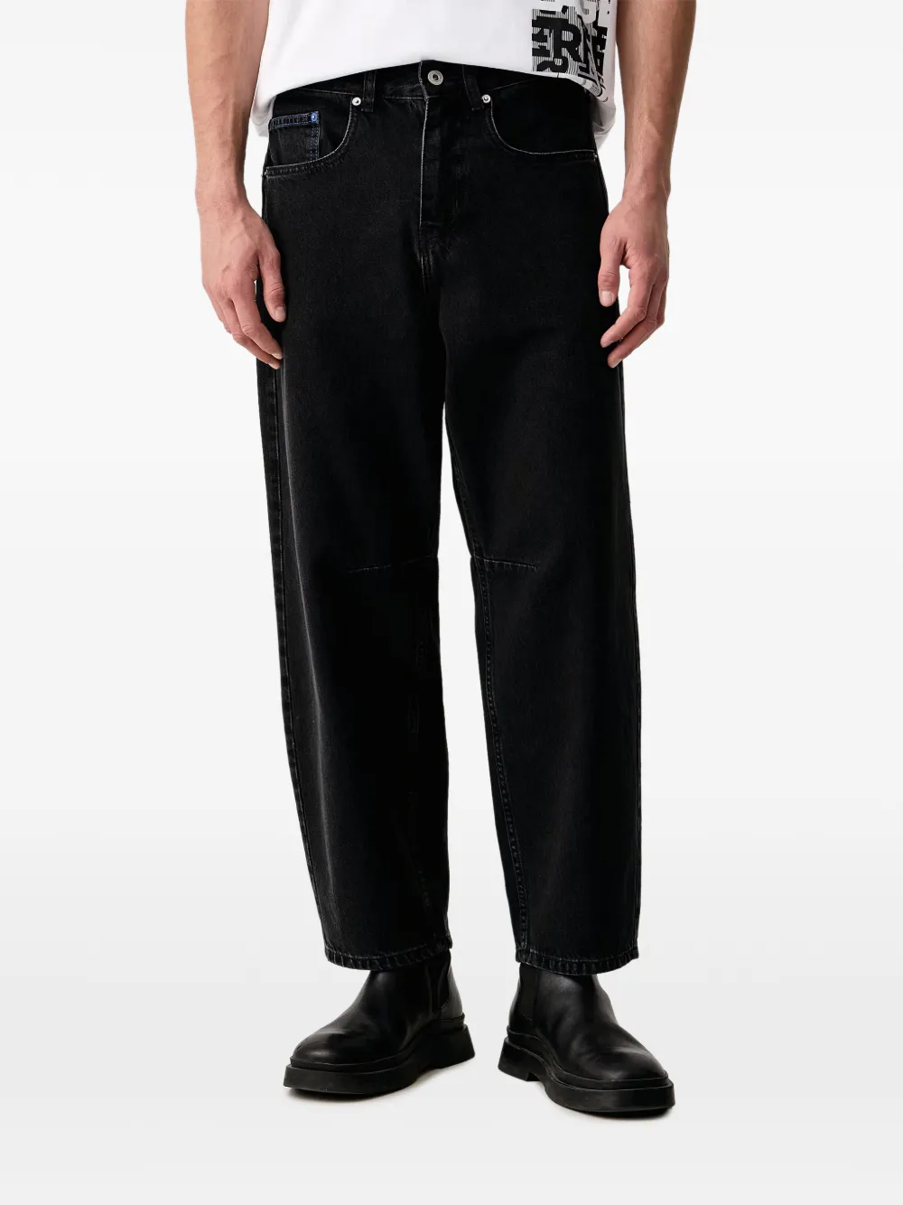 Karl Lagerfeld Jeans logo-patch jeans - Noir