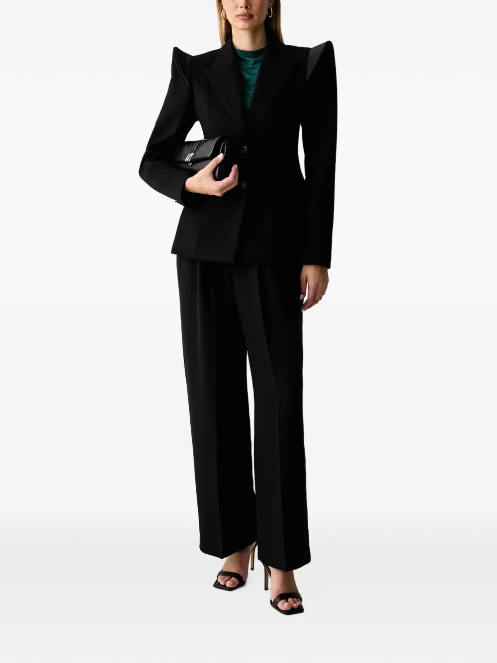 Karl Lagerfeld Blazer met gestructureerde schouders Zwart
