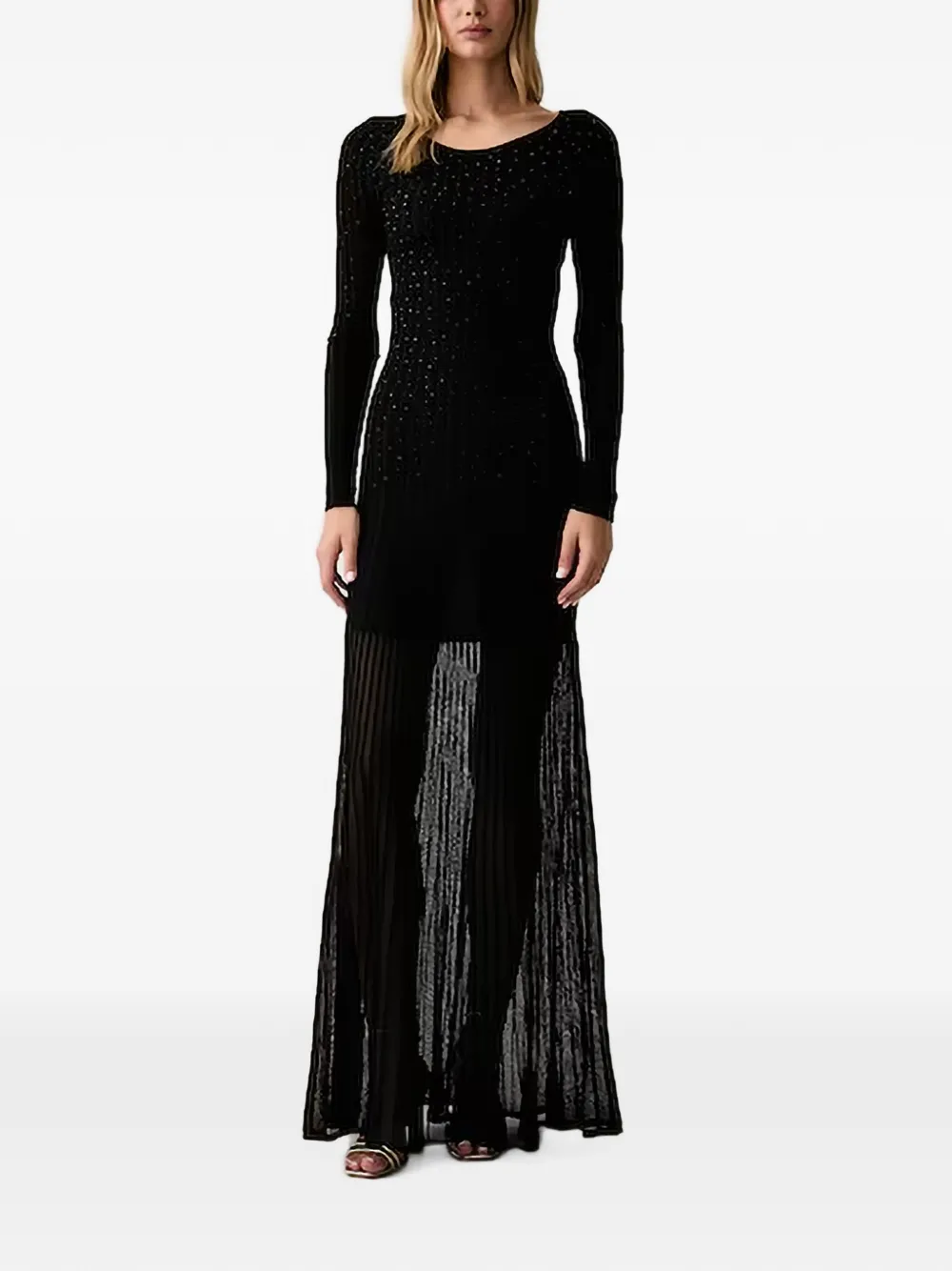 GUESS USA rhinestone-embellished ribbed maxi dress - Noir