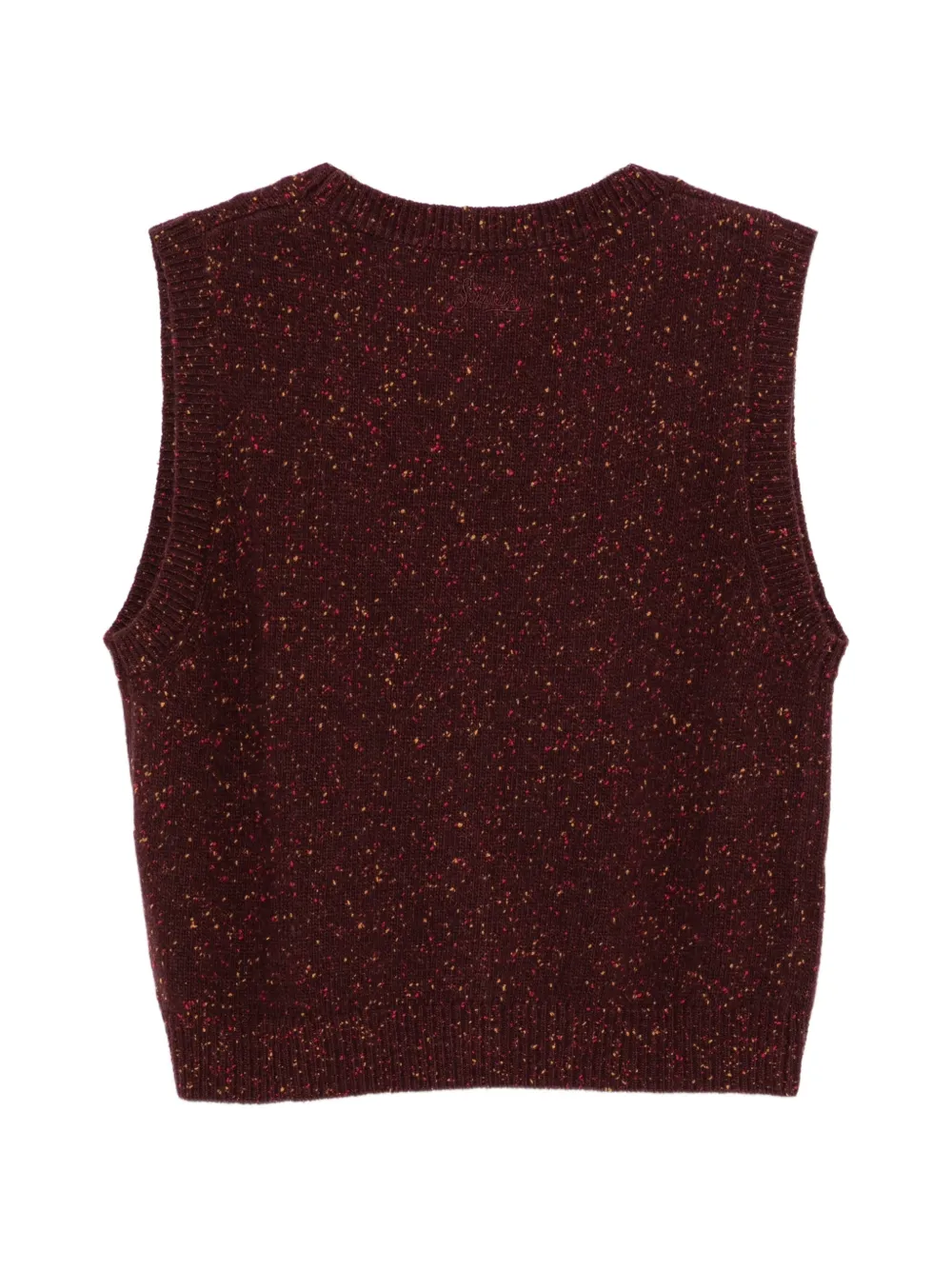 MC2 Saint Barth Carette Donegal mouwloos vest met V-hals en spikkels Rood