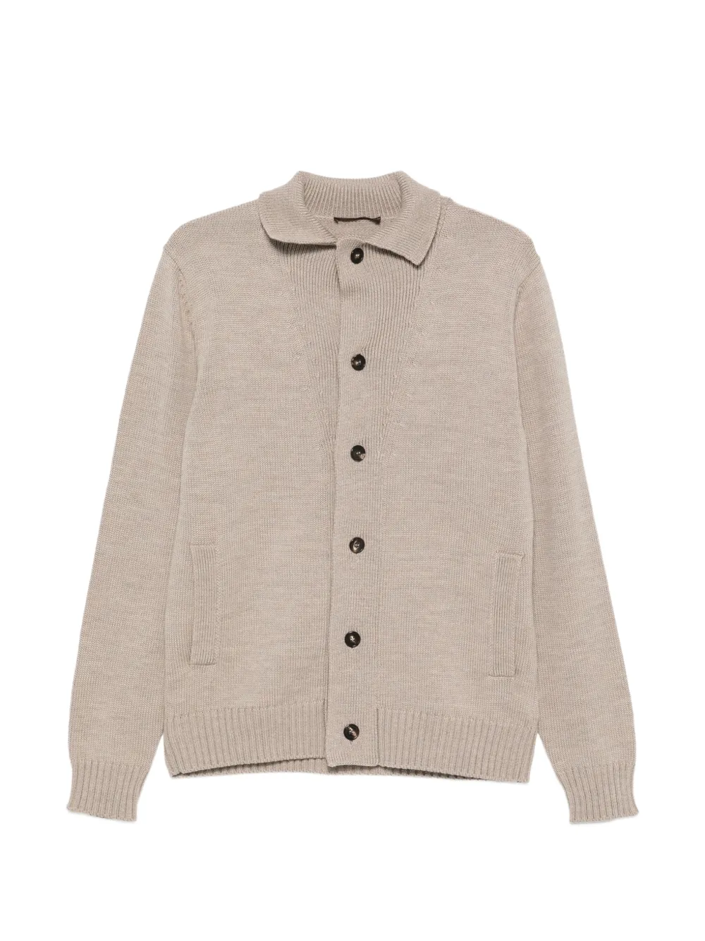 Zanone button-up collared cardigan - Neutrals