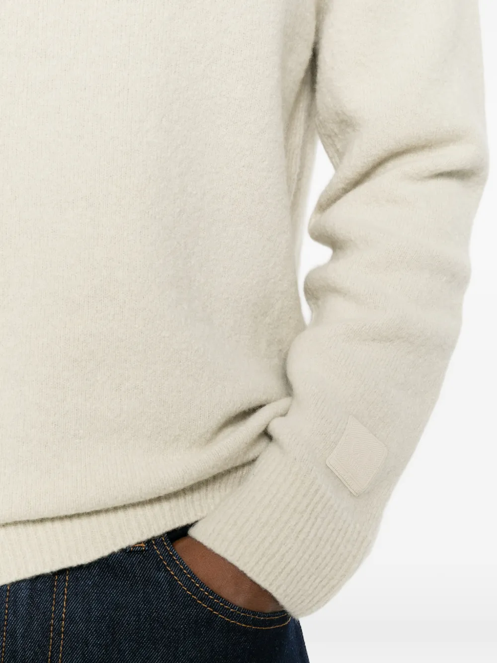 C.P. Company Trui met logopatch Beige