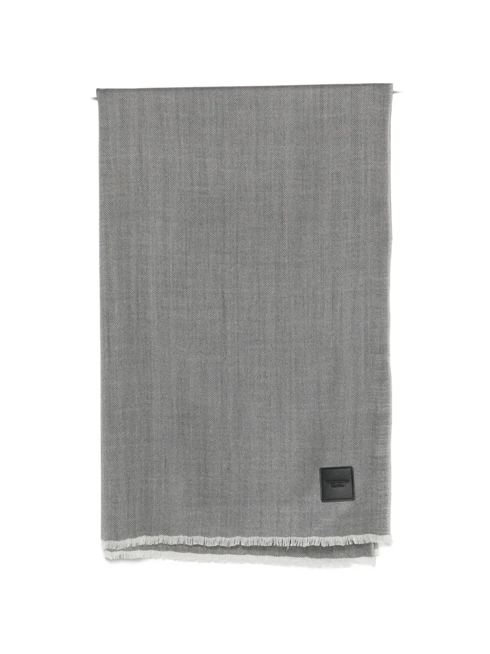 Weekend Max Mara WKAquantum herringbone-weave frayed scarf - Grau