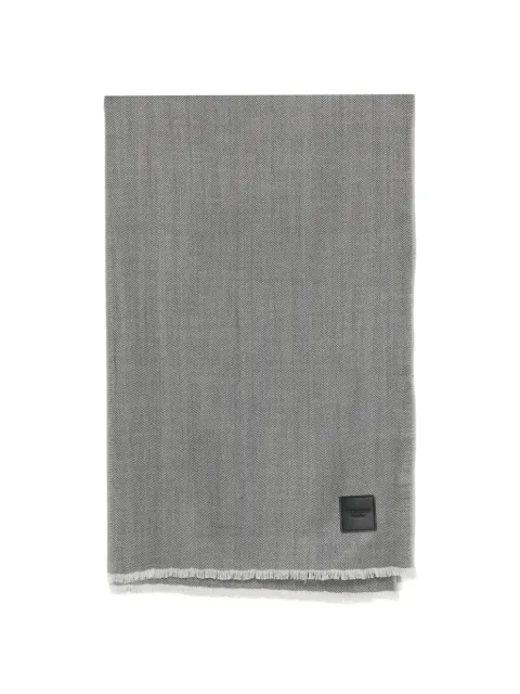 Weekend Max Mara WKAquantum herringbone-weave frayed scarf