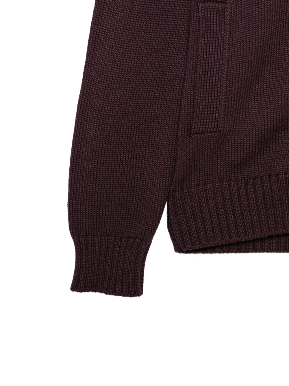Zanone button-up wool cardigan Paars