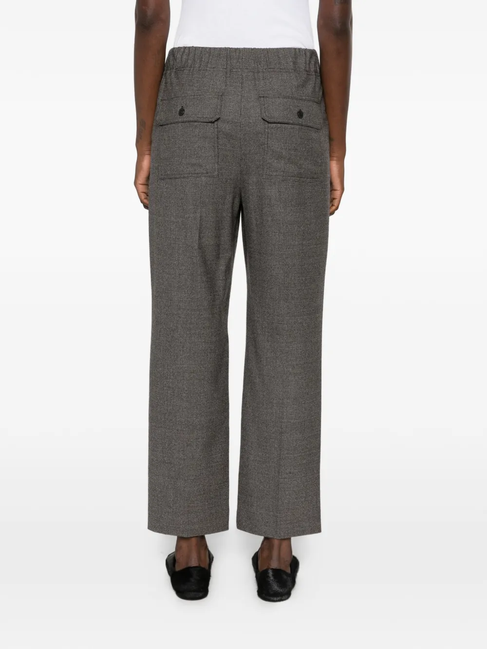 Weekend Max Mara micro-check elasticated-waist straight trousers Bruin