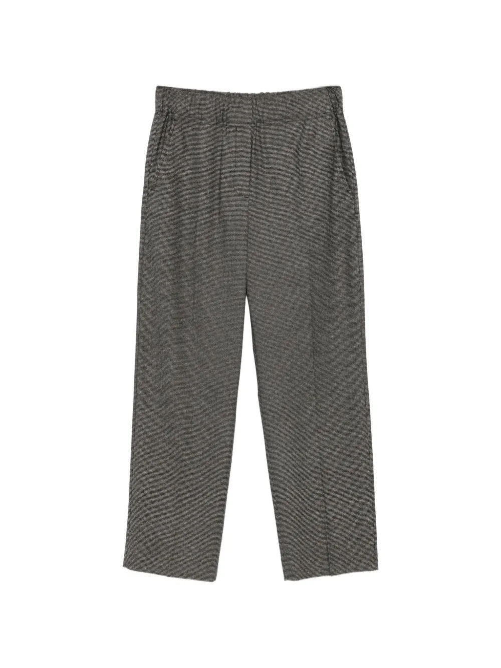 Weekend Max Mara micro-check elasticated-waist straight trousers Bruin