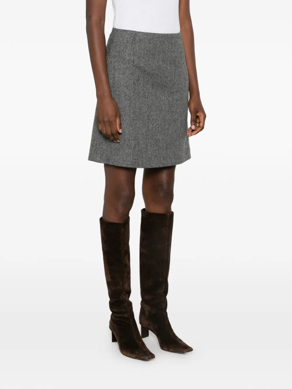 Weekend Max Mara Rok met visgraatpatroon Grijs