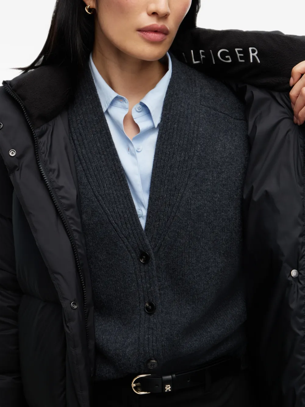 Tommy Hilfiger Donsjas met capuchon Zwart