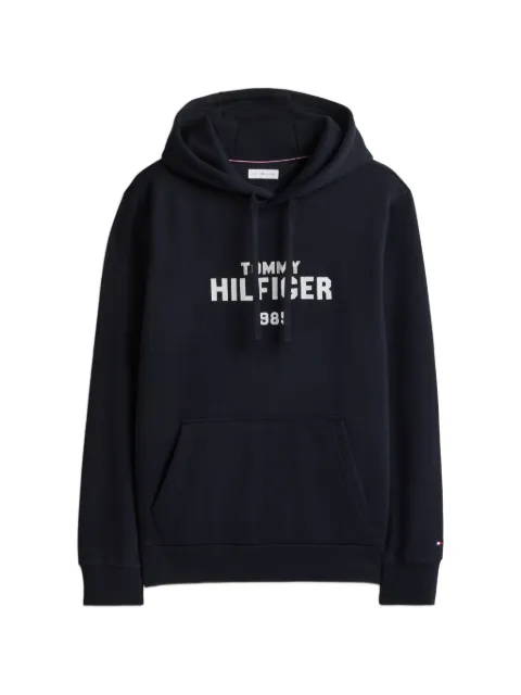 Tommy Hilfiger logo-print drawstring fleece hoodie