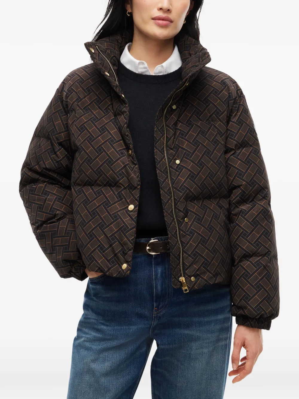Tommy Hilfiger Donsjack met monogramprint Bruin
