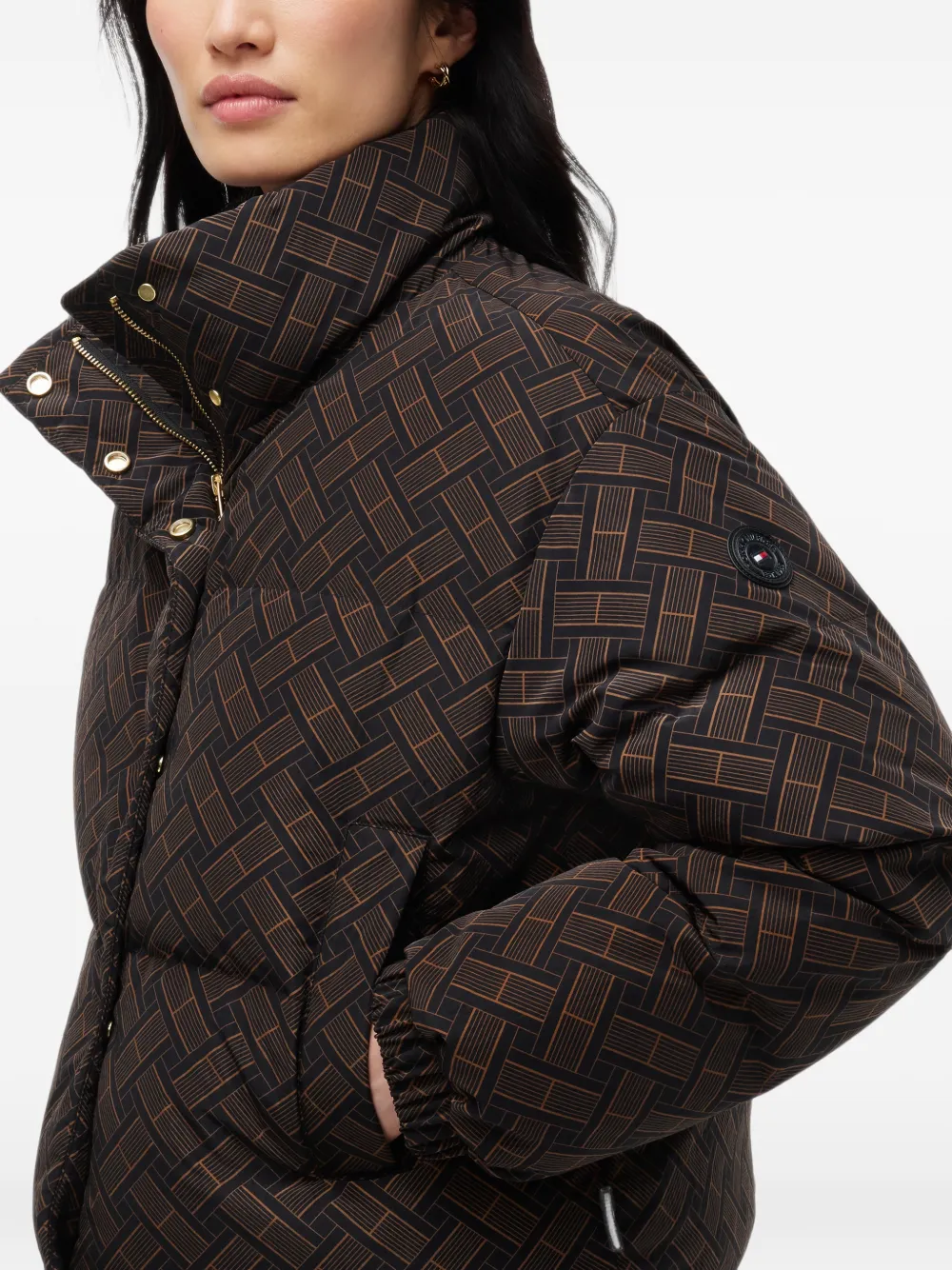 Tommy Hilfiger Donsjack met monogramprint Bruin