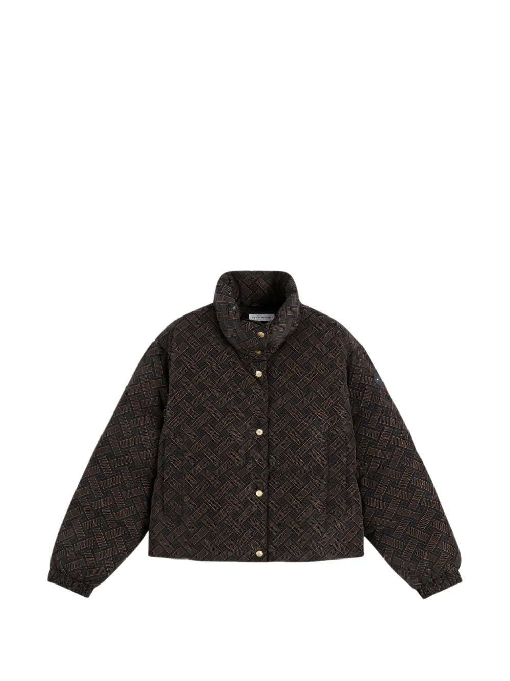 Tommy Hilfiger monogram-print puffer jacket - Brown