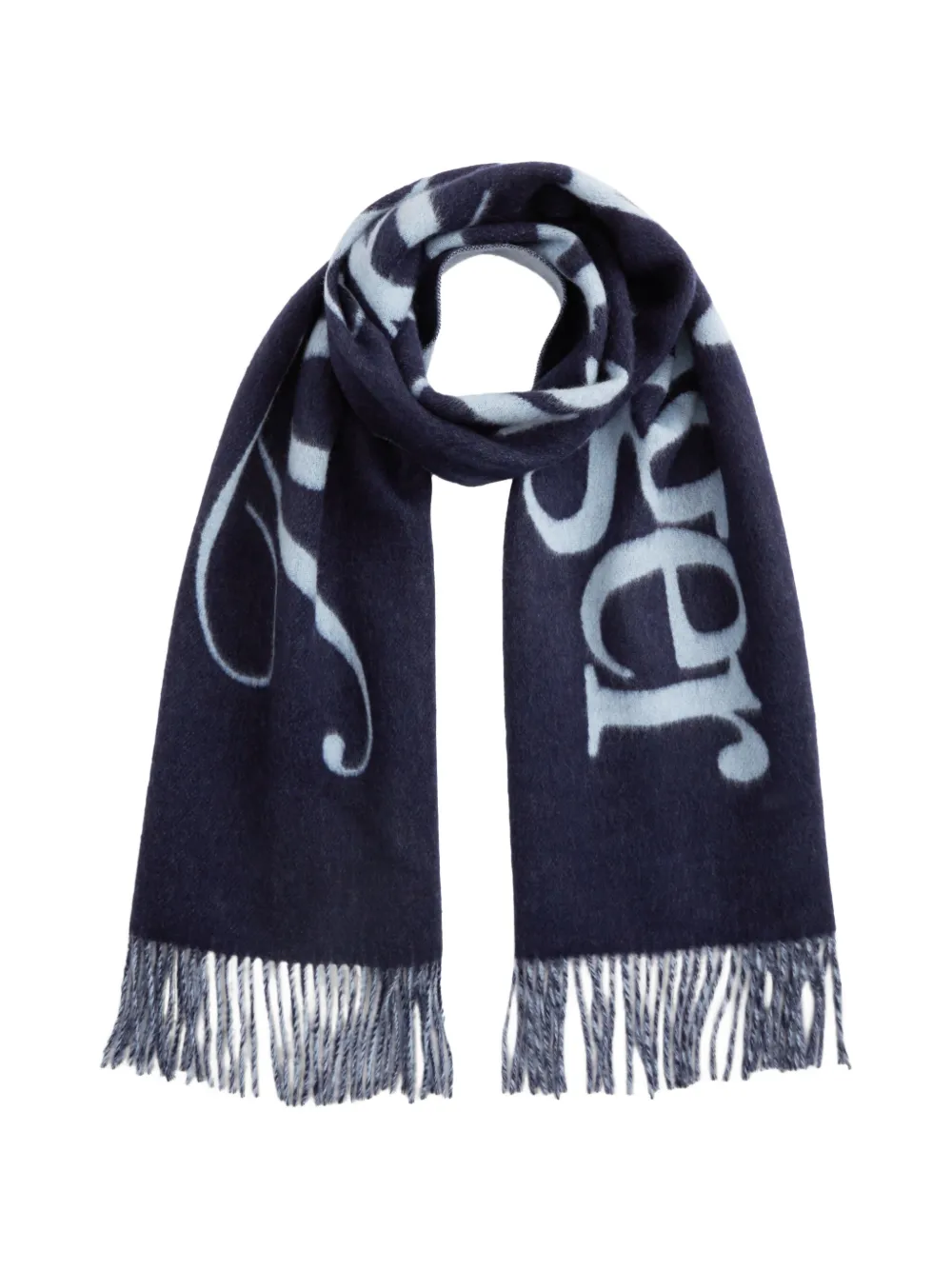 Tommy Hilfiger Sjaal met logo-intarsia Blauw