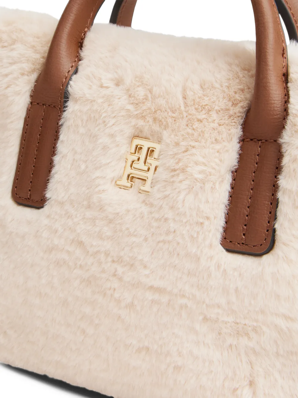 Tommy Hilfiger Shopper met logoplakkaat Beige