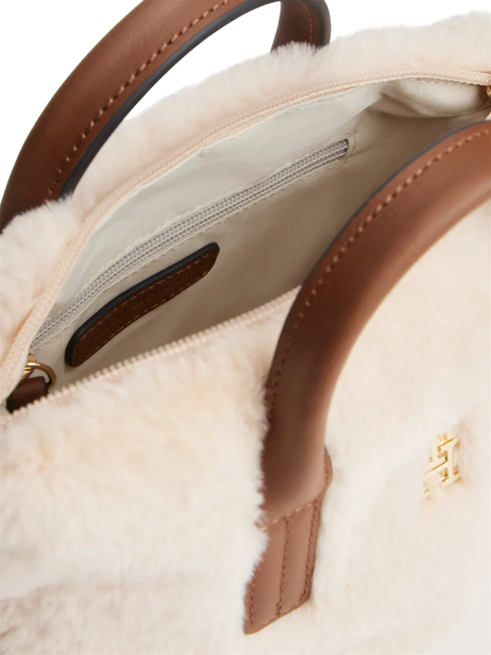 Tommy Hilfiger Shopper met logoplakkaat Beige
