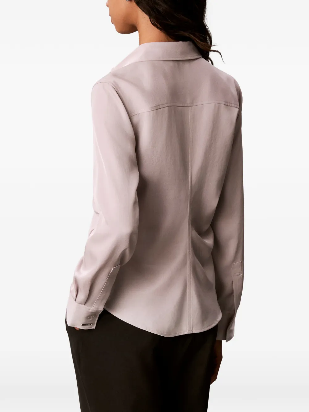 Calvin Klein Blouse met ruches taille Beige