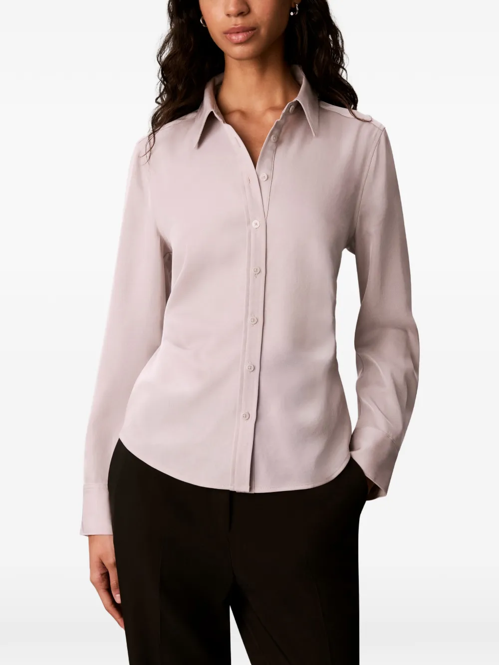 Calvin Klein Blouse met ruches taille Beige