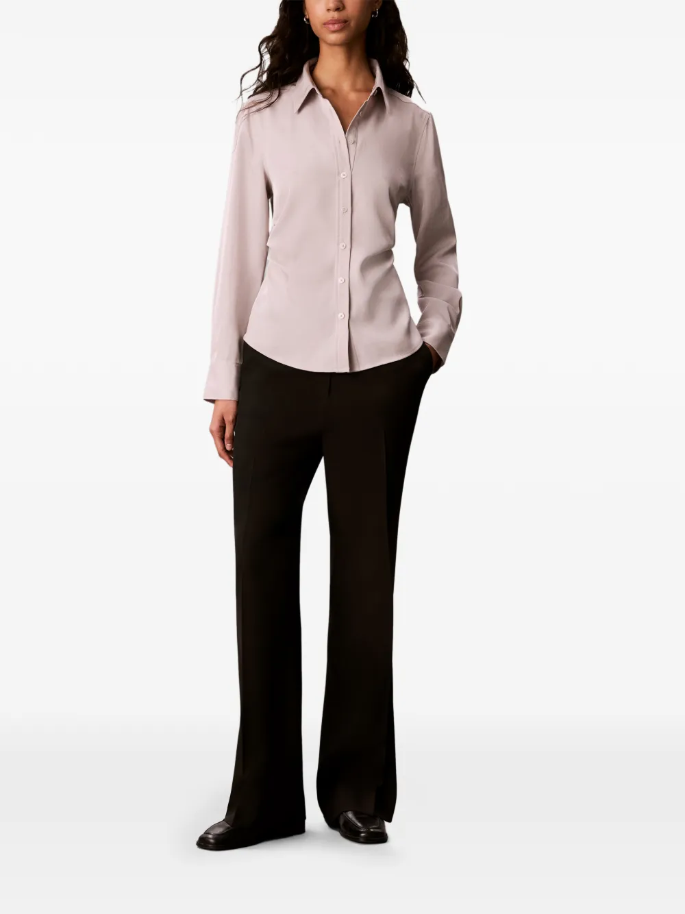 Calvin Klein Blouse met ruches taille Beige
