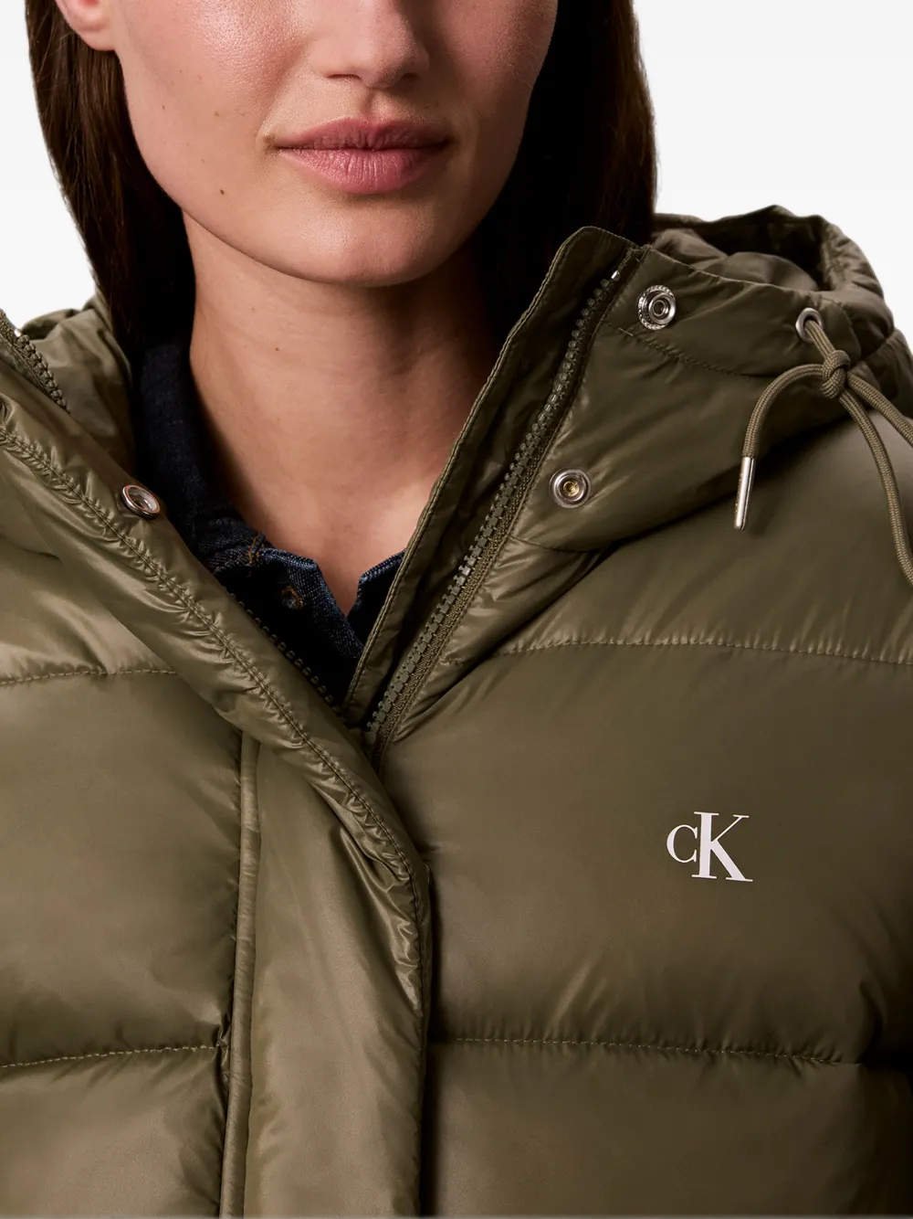 Calvin Klein Gewatteerd donsjack met capuchon Groen