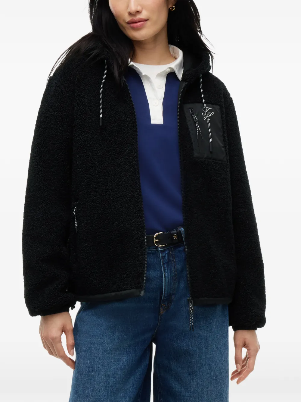 Tommy Hilfiger Fleece jack Zwart