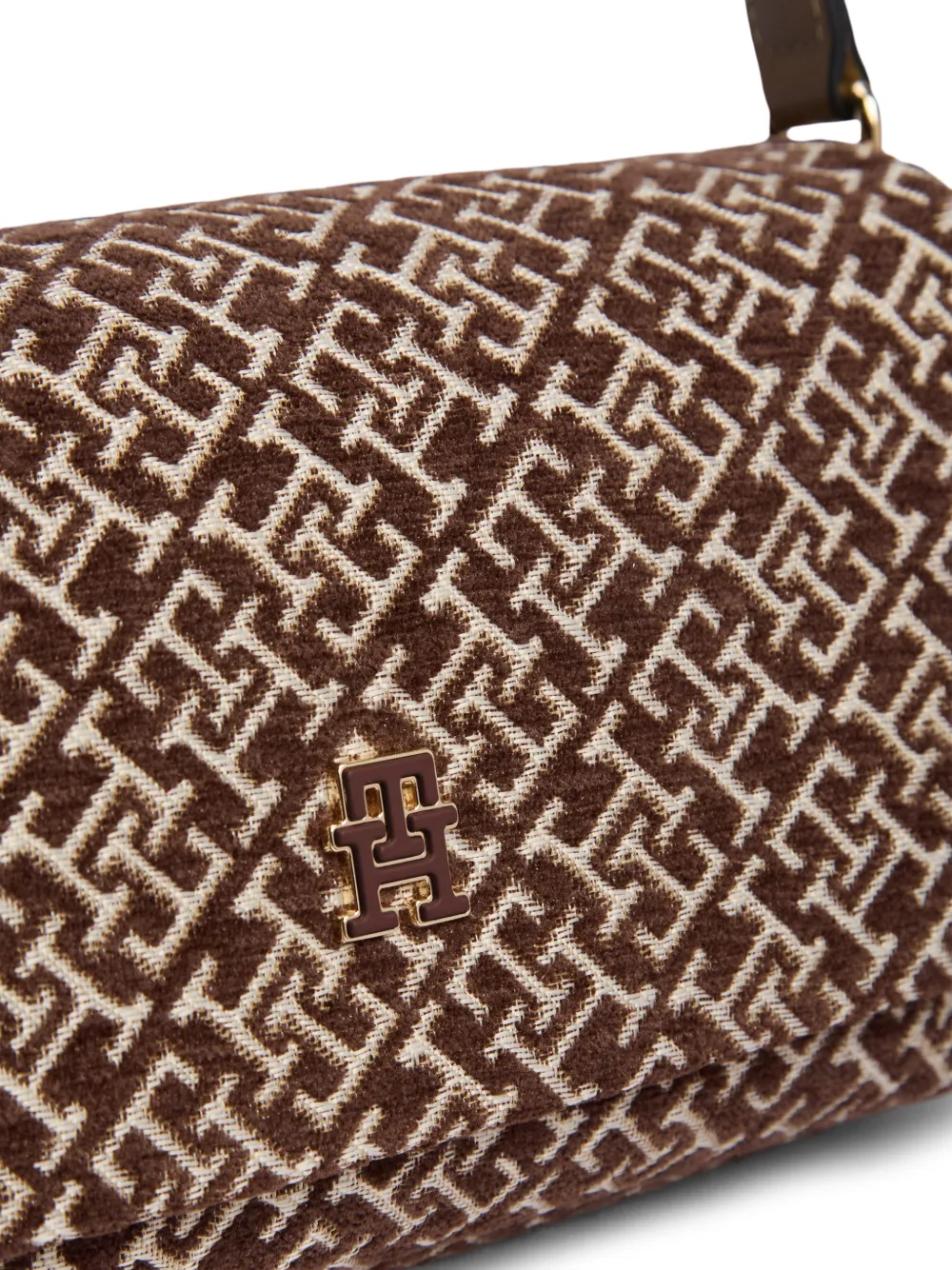 Tommy Hilfiger Schoudertas met monogram-print Bruin