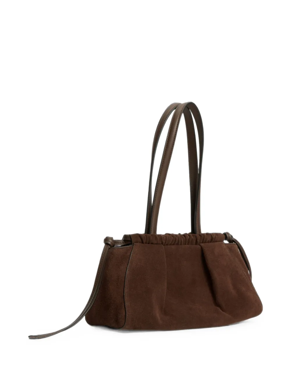 Tommy Hilfiger ruched suede shoulder bag Bruin