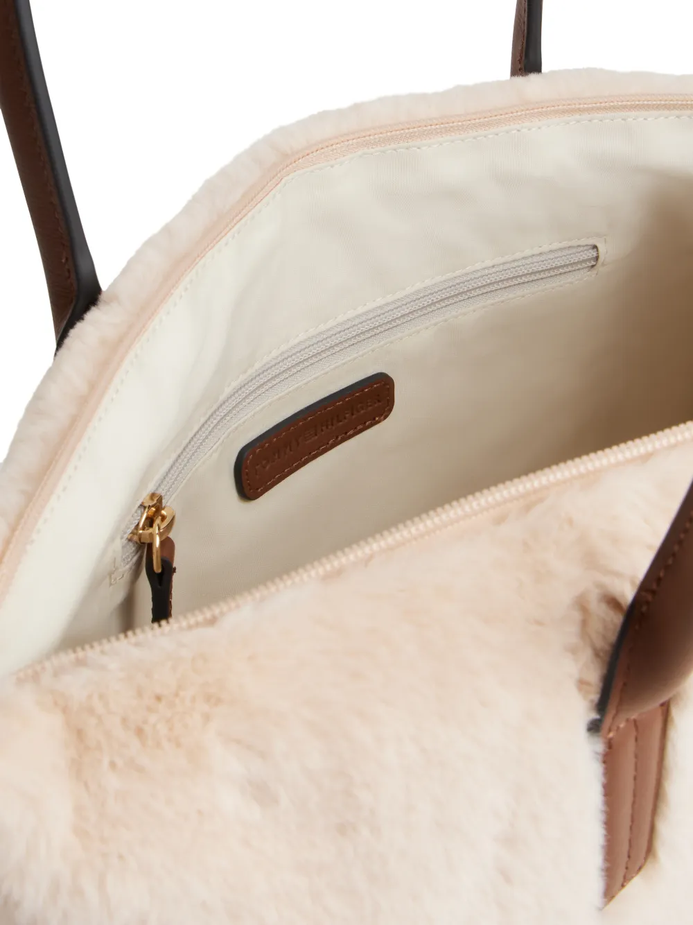 Tommy Hilfiger Shopper met logoplakkaat Beige