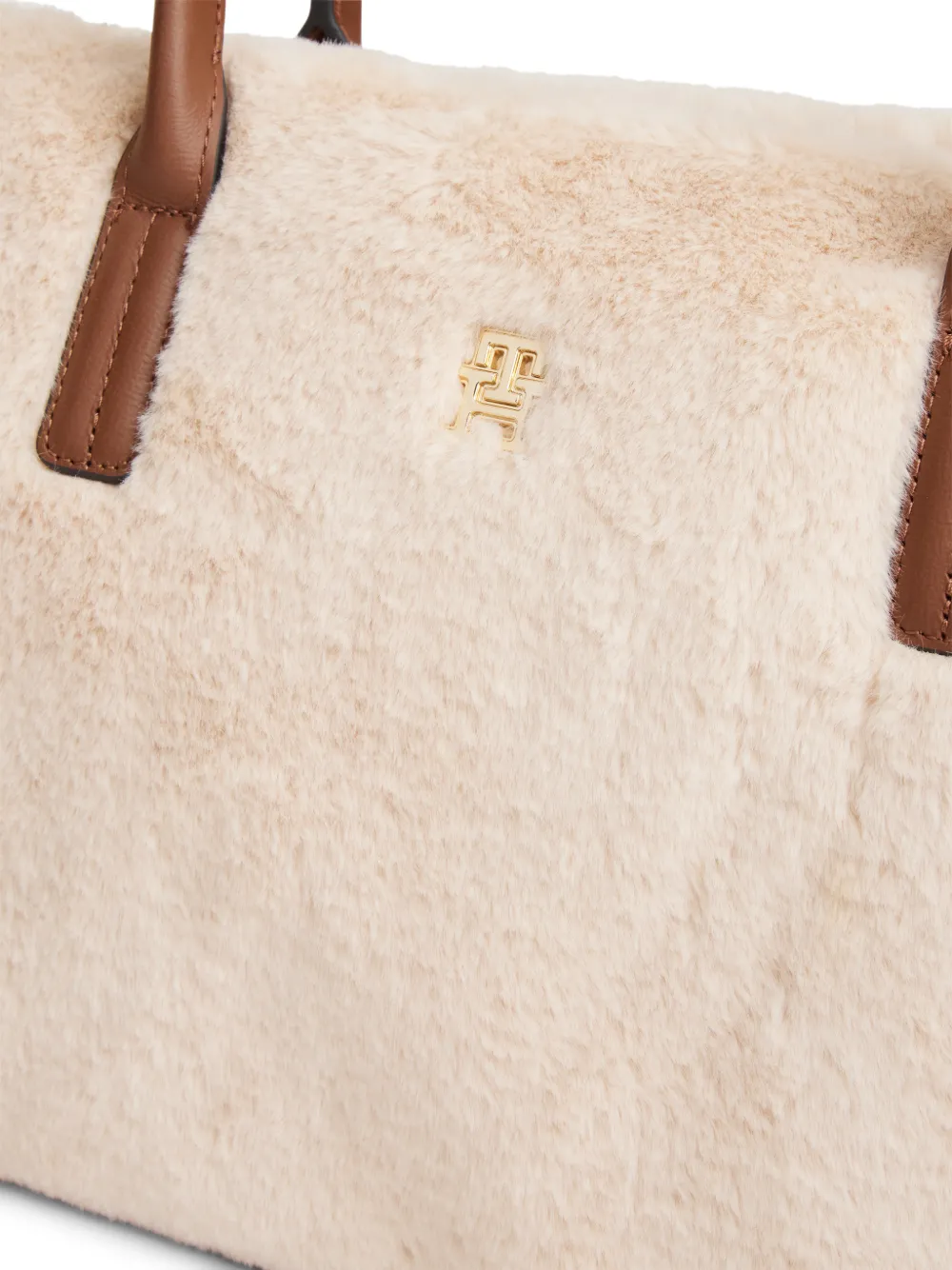 Tommy Hilfiger Shopper met logoplakkaat Beige