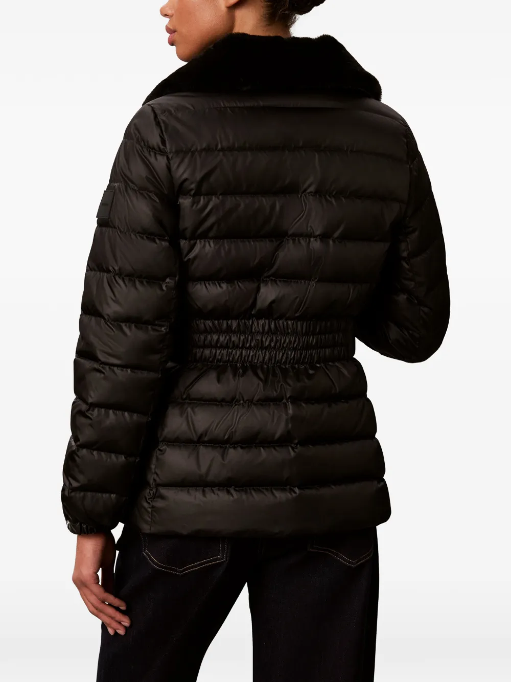 Calvin Klein Gewatteerd jack met afwerking van imitatiebont Zwart