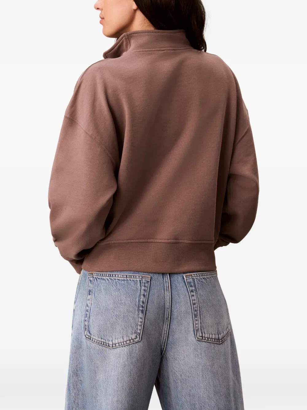 Calvin Klein Sweater met geborduurd logo Bruin