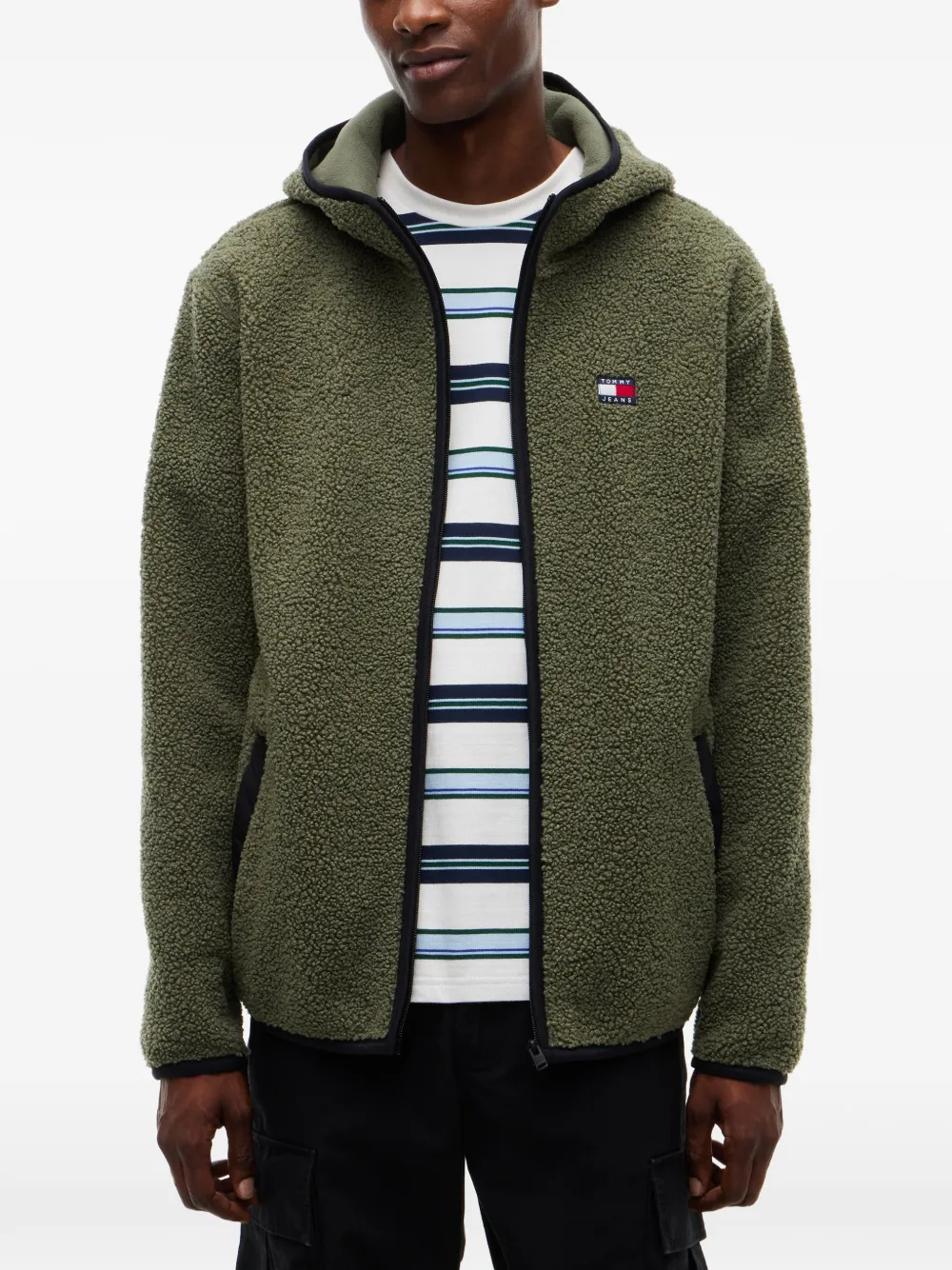 Tommy Hilfiger Badge jack met capuchon en logo-patch Groen