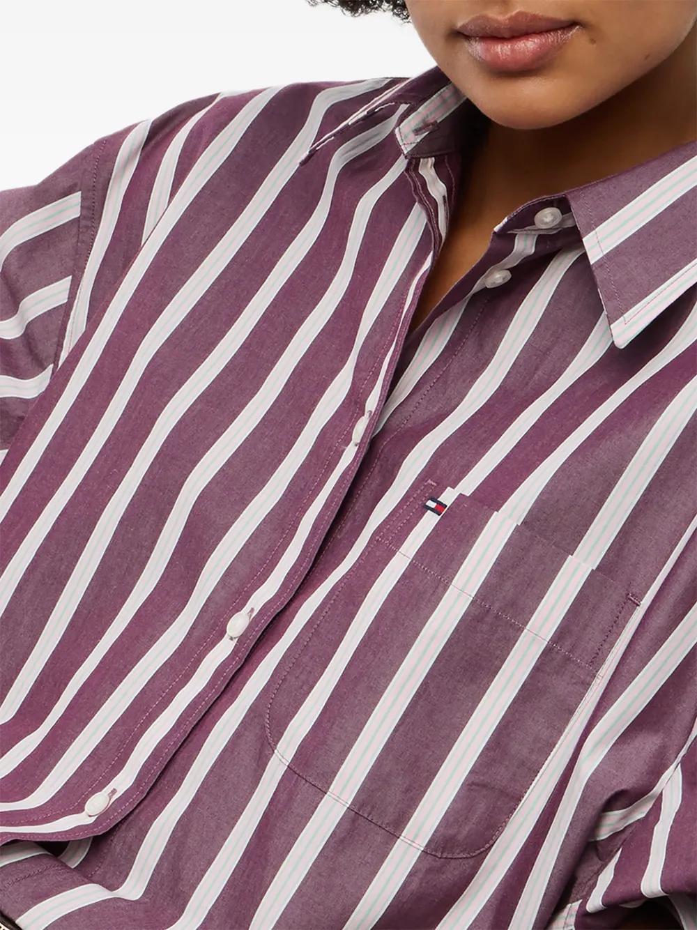 Tommy Hilfiger Gestreept katoenen overhemd Paars