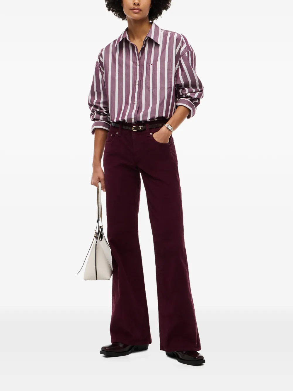 Tommy Hilfiger Gestreept katoenen overhemd Paars